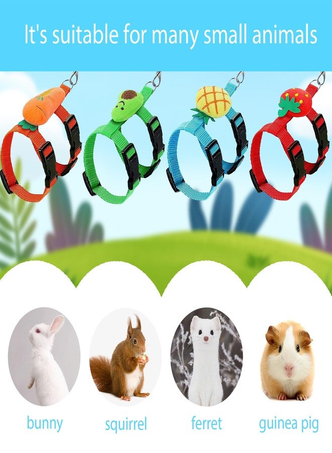XPAPOV 4 Sets Adjustable Bunny Rabbit Harness and Leash Set Small Pet Cute Vest Harness Leash Ferret Harness Guinea Pig Harness Ferret Leash with Decorations for Bunny Kitten Puppy, Small Pets - Image 5